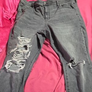 Distressed Black Women's Jeans